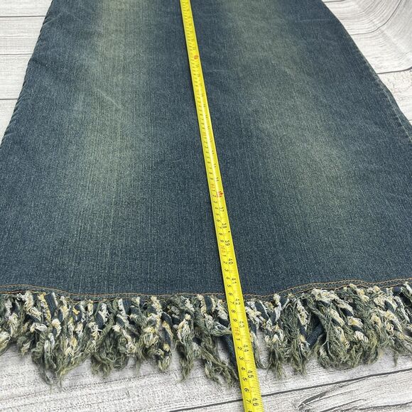 Raw Hem Maxi Denim Shirt Dress‎ Size S Sleeveless V-Neck Retro 90’ Y2K - Picture 10 of 10